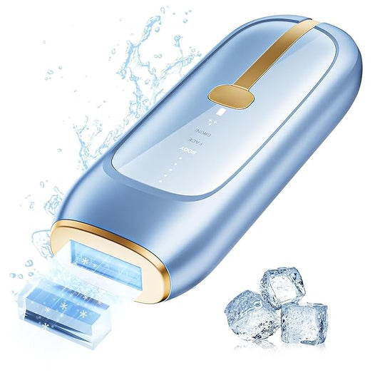 LUBEX Painless Sapphire Ice Cooling IPL Laser Hair Removal Device at Home for Women & Men, 1,000,000+ Unlimited Flashes, Safe and Permanent, Alternative to Salon Hair Removal for Face, Body, Bikini-Velvo Beauty