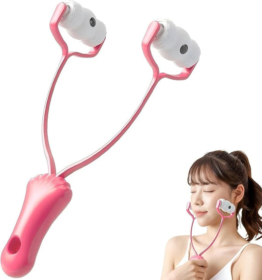 V-Shaped Face Roller Massager with 4 Magnetic Beads, Facial Lifting Tool Neck and Skin Tightening Beauty Massager-Velvo Beauty