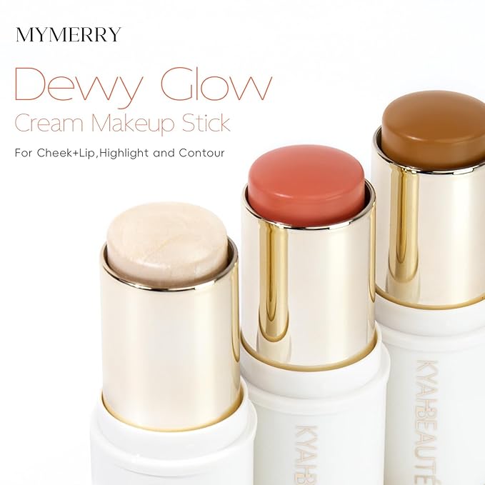 Trio Contour Sticks Set, Highlighter Stick & Bronzer Stick & Blush Stick for Cheek+Lip,Highlight and Contour to Create a Natural Dewy Makeup Look for Fair | Set of 45g/1.6fl.oz-Velvo Beauty