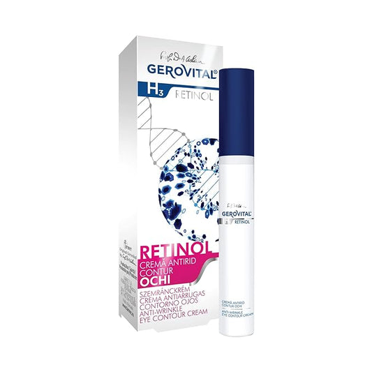GEROVITAL RETINOL Anti-Wrinkle Eye Contour Cream with Retinol, Sepilift, and Vitamins A and E, Prevents and Reduces Wrinkles, 15 mililiters-Velvo Beauty