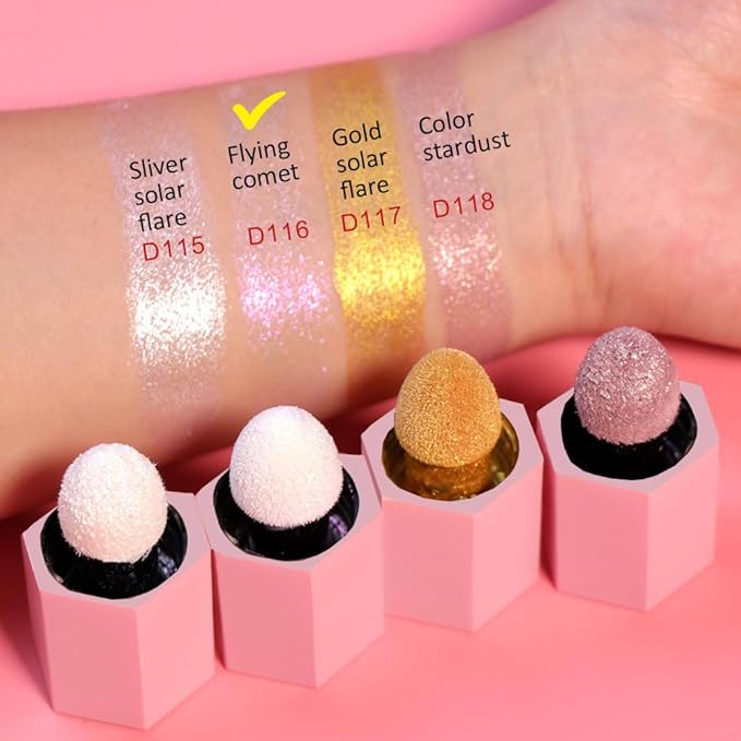 evpct Mermaid Pink Highlighter Makeup Liquid Blue Purple Green Glitter Iridescent Face Festival Highlighter Makeup Waterproof Long Lasting Halographic Shimmer Body Highlighter makeup Palette Stick-Velvo Beauty