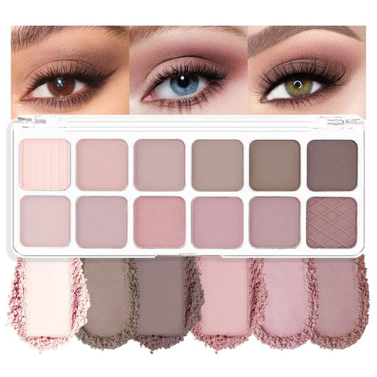 AMY'S DIARY 12Color Light Pink Purple Eyeshadow Palette, Long-Lasting, and Highly Pigmented. Elevate Your Eye Makeup– Unleash Your Unique Style (08#)-Velvo Beauty