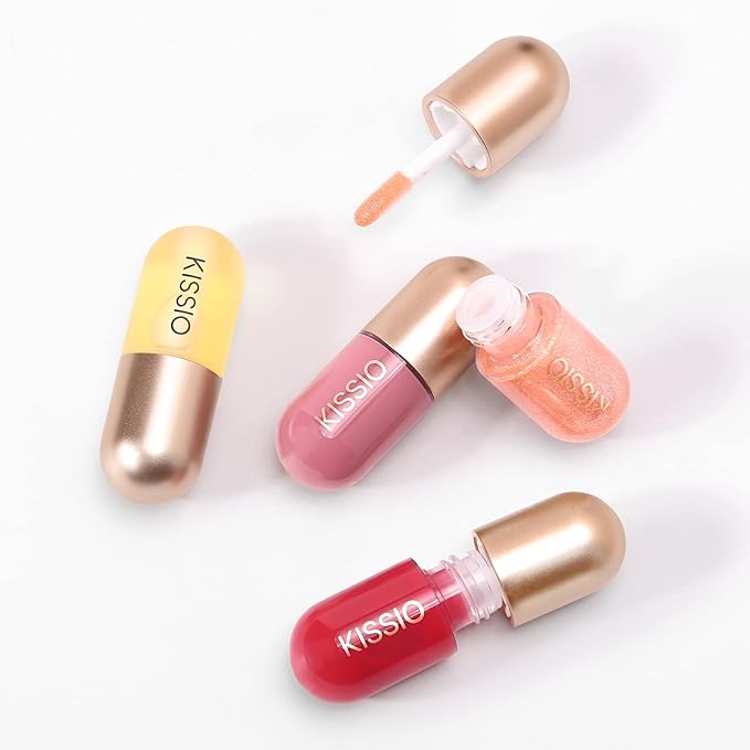 KISSIO Lip Plumper,Color Lip Plumper Gloss,Lip Enhancer,Plant Extracts Plumping Lip Serum,Moisturizing Lip Gloss for Fuller Lips and Hydrated Beauty Lips 5.5ml (03 Lakeside)-Velvo Beauty