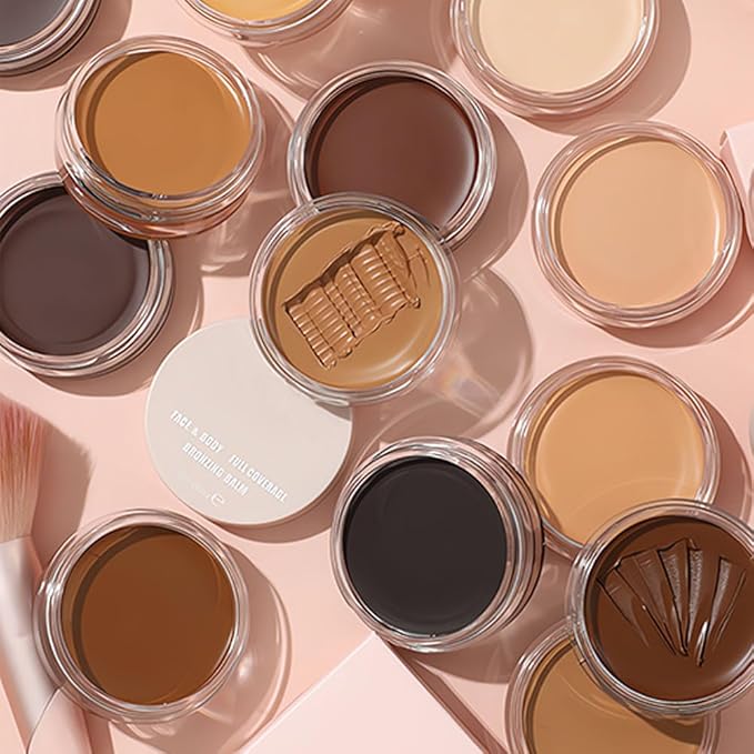 Kaely 2Pcs Cream Pot Concealer Full Coverage Set,Conceal Brighten Dark Circles,under Eye Color Correcting Concealer,Waterproof Foundation Palette with Brush,corrector de ojeras,Vegan Makeup,07+08-Velvo Beauty