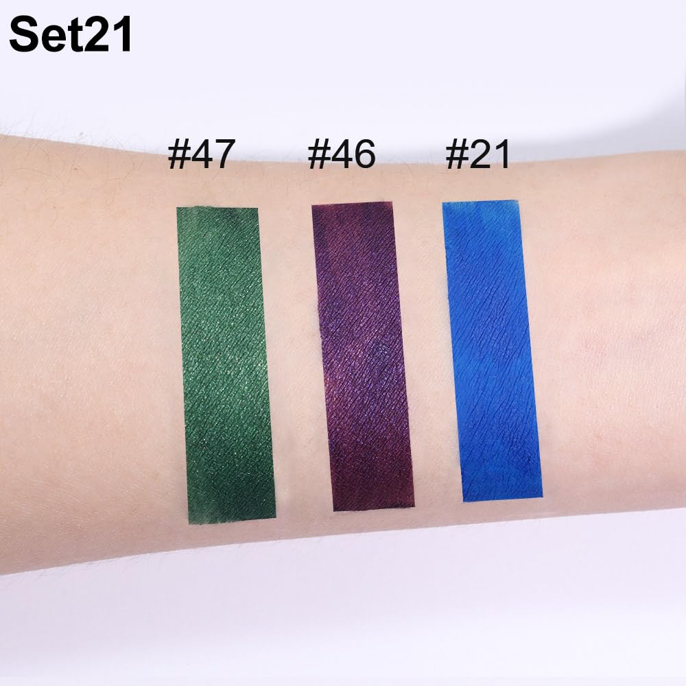 evpct 3Pcs Dark Blue Emerald Green Purple Matte Liquid Lipstick Lip Stain Sets for Women Matte+Lipstick Long Lasting 24 hr Hours Magic Lipstick 24 Hours original Waterproof 21#-Velvo Beauty