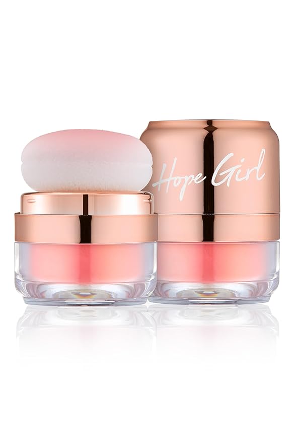 Hope Girl 3D Powder Blusher 0.17oz | Skin-Loving Korean Mini Blush for Cheeks and Eye Makeup w/Allantoin | K Beauty Cool Toned Vibrant Sunkissed Fine Powder Makeup Blush Cosmetics (#02 Coral Stone)-Velvo Beauty