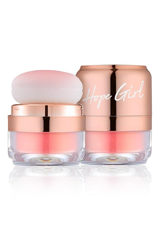Hope Girl 3D Powder Blusher 0.17oz | Skin-Loving Korean Mini Blush for Cheeks and Eye Makeup w/Allantoin | K Beauty Cool Toned Vibrant Sunkissed Fine Powder Makeup Blush Cosmetics (#02 Coral Stone)-Velvo Beauty
