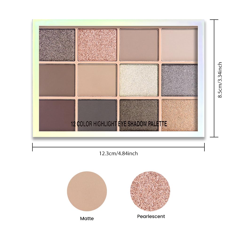 Neutral Smokey Eye Shadow Palette,Nude Silver Gray Black Cream Eyeshadow Palette,Make Up Pallets for Women Natural Eyeshadow for Eyes Long Lasting Naturing-Looking-Velvo Beauty