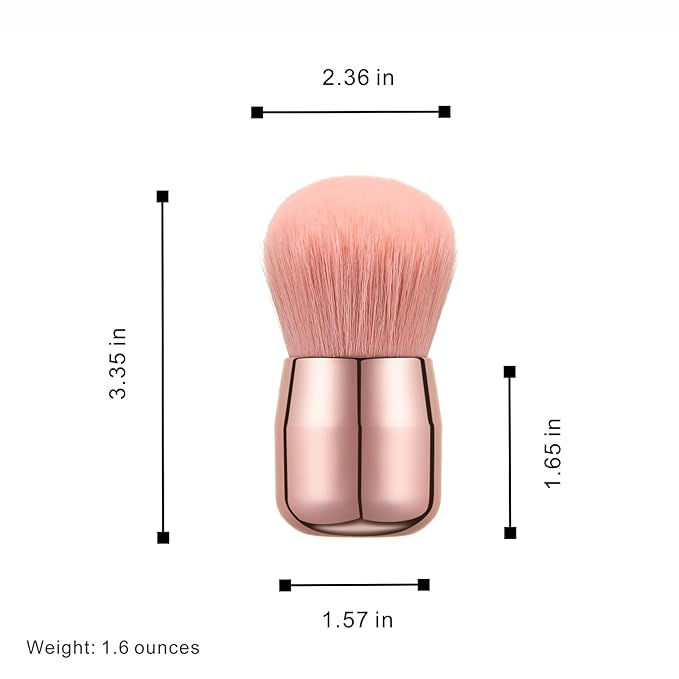 Extra Large Kabuki Brush Set for Body and Face, for blush, loose powder manicure multi-functional and tanning, Gift for women with Velvet Bag(RoseGold 2pcs)-Velvo Beauty