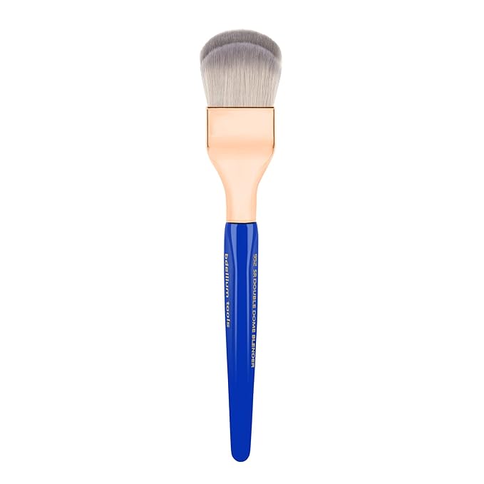 Bdellium Tools Professional Makeup Brush - Golden Triangle 952 Small Rounded Double Dome Blender - With All Vegan and Soft Synthetic Fibers, For Application & Blending (Blue, 1pc)-Velvo Beauty