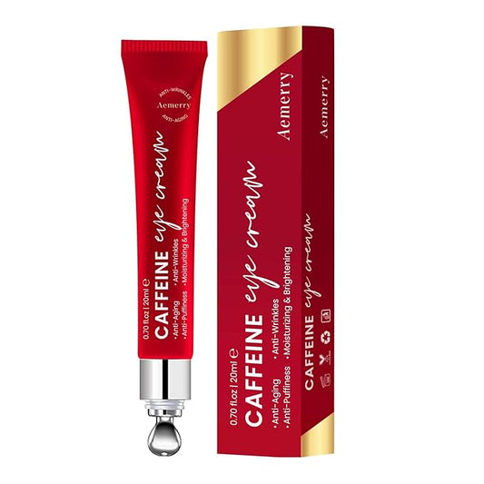 Caffeine Eye Cream Anti Aging: Eye Cream With Retinol, Sodium Hyaluronate, Vitamin E, For Dark Circles, Wrinkles, Puffiness & Fine Lines - Advanced Metal Applicator For Under Eye Bags And Puffy Eyes-Velvo Beauty