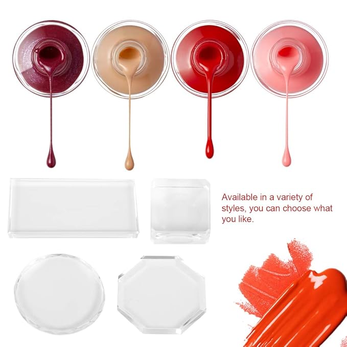 Glass Nail Art Palette Transparent Paint Drawing Colorful Paint Tray for Beauty Personal Care Drawing Color Dish DIY Nail Art Accessories Tools(02)-Velvo Beauty