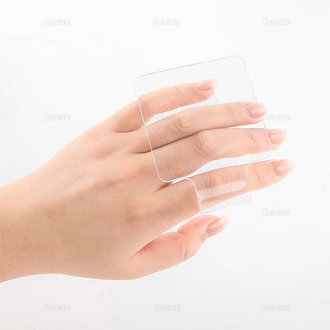 AUEAR, 3 Pack Professional Makeup Hand-held Palette Makeup Mixing Tray Clear Acrylic Nail Art Manicure or Foundation Eye Shadow Cremes Powders and Cosmetics-Velvo Beauty