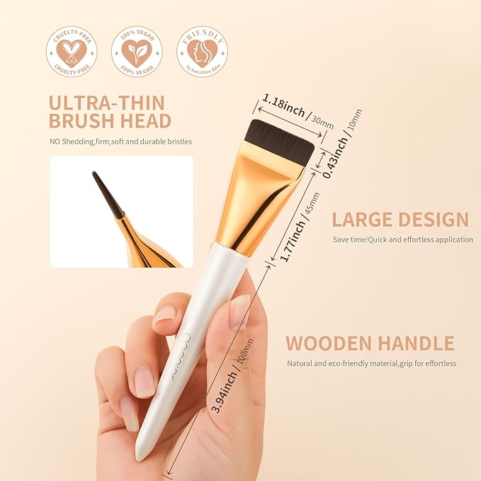 docolor Flat Foundation Brush for Liquid Makeup,Ultra Thin Liquid Foundation Brushes Premium Makeup Face Brush for Blending, Cream, Thin Foundation Brush Makeup Tool Face Foundation Flat Brush-Velvo Beauty