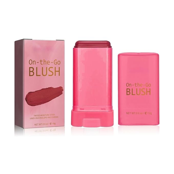 Blush Rare Beauty Liquid Blush Stick Cream Blush Natural Waterproof Long Lasting Powder Blusher,On The Go Blush Brushes For Makeup Cheeks,Suitable For All Skin Types (red)-Velvo Beauty