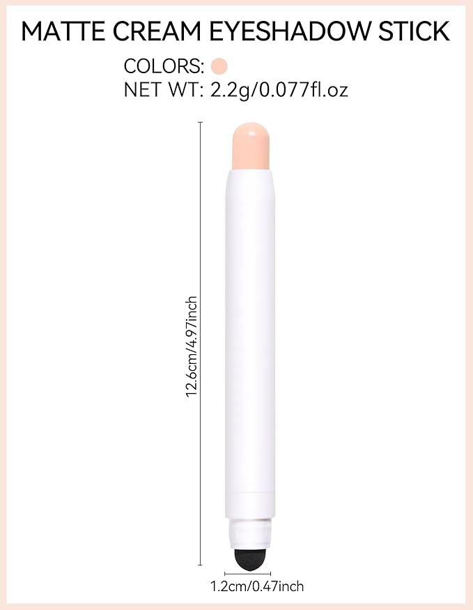 Erinde Waterproof Cream Eyeshadow Stick, Matte Nude Eye Shadow Sticks, Longwear Blendable High Pigmented, Neutral Eye Shadow Sticks Matte for Older Eyes, Smokey Eyeshadow Pencil Crayon, Nude beige-Velvo Beauty