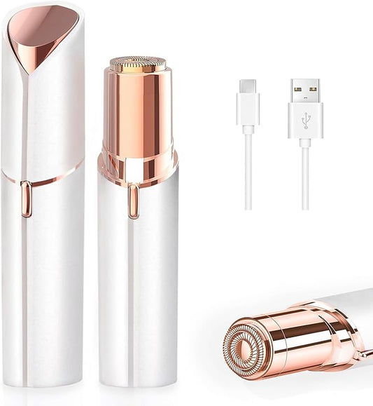 Facial Hair Removal for Women, Painless Face Shaver for Womens, Face Razors for Lip, Chin with USB Rechargeable, White-Velvo Beauty