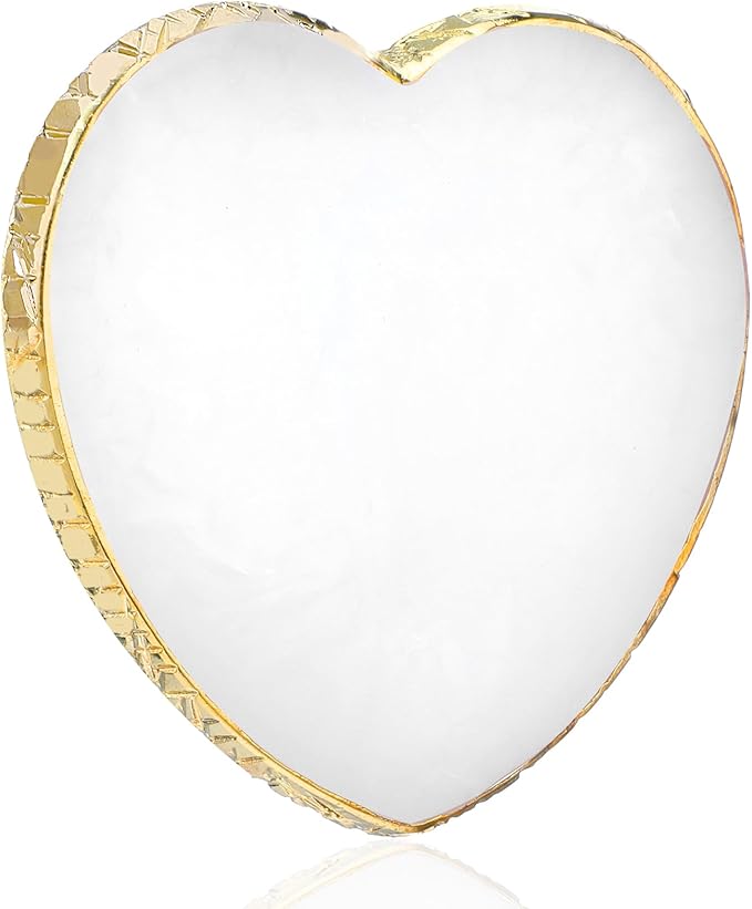 Resin Nail Art Palette, Polish Color Mixing Plate Gold Edge Nail Holder Nail Mixing Palette Mixing Tools Display Board Heart Shaped Color Makeup Foundation Cosmetic Mixing Tools (White)-Velvo Beauty