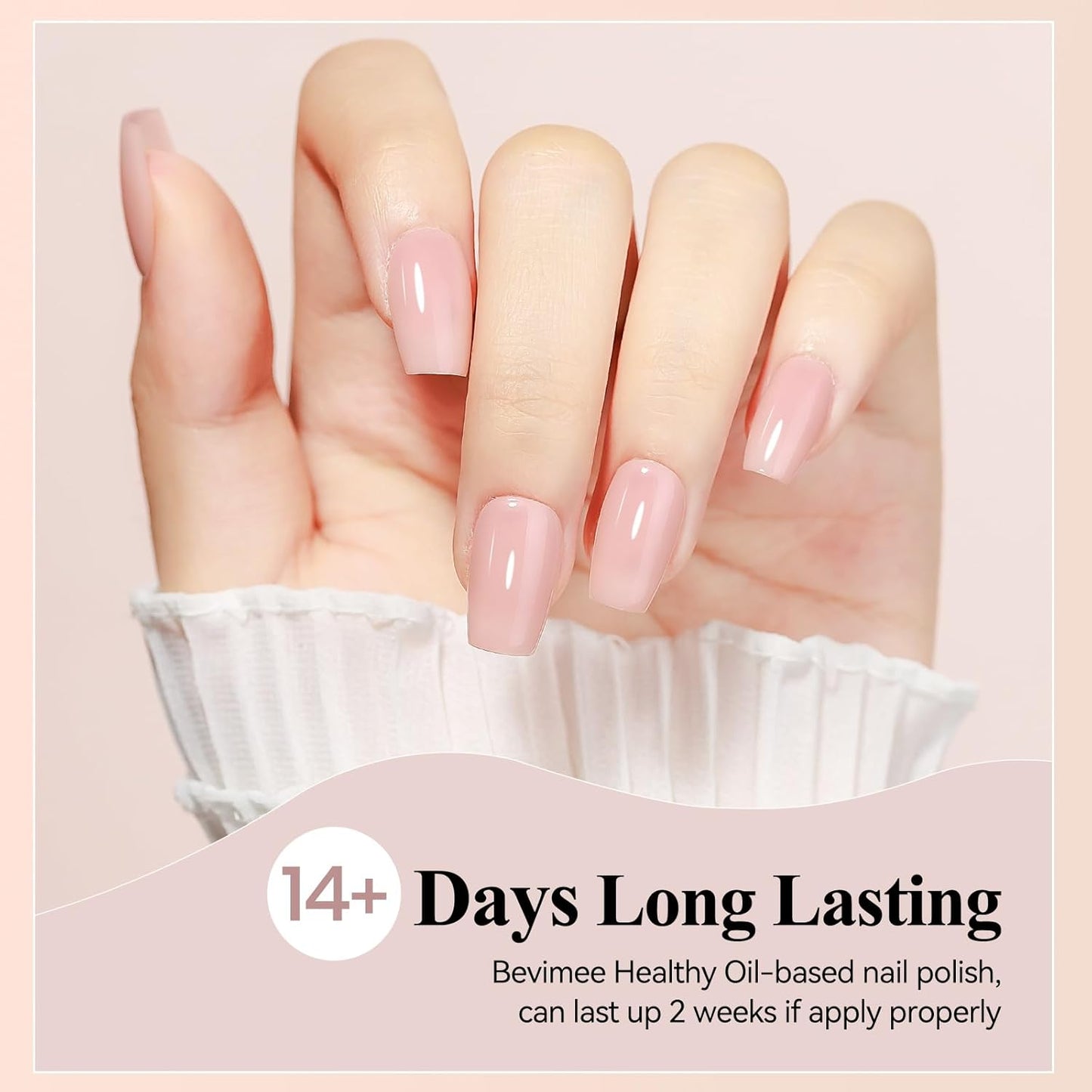 Nude Nail Polish Set: Quick Dry Nail Lacquer Non Ge Regular Sheer Colors White Nude Light Pink Natural Fingerpolish Fast Drying DIY Salon Gift For Women, 6 Colors 8lm/0.27fl.oz-Velvo Beauty