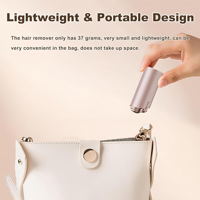 Facial Hair Removal for Women, Portable Painless Electric Shaver Device with Built-in LED, Wet/Dry Electric Razor Hair Remover Epilators for Face, Chin, Upper Lip and Arms (Rose Gold-2025)-Velvo Beauty