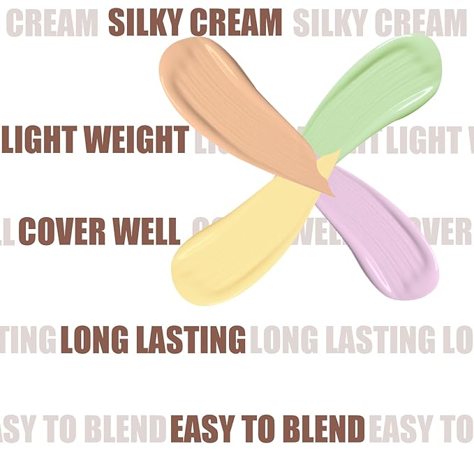 Color Correcting Concealer Cream Full Coverage Professional Makeup Palette Flawless Face Contour, Corrector-Velvo Beauty