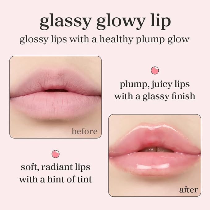 NOONI Korean Lip Oil - Applepeony | Long-Lasting, Moisturizing, Plumping, Revitalizing for Dry Lips, Waterproof, No Peel Off, Hydrating, Nourishing Crystal Clear, 0.12 FL Oz-Velvo Beauty