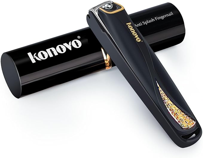 Konovo Nail Clippers for Women Travel, Nail Clippers with File, Fingernail Clippers for Girls-Velvo Beauty
