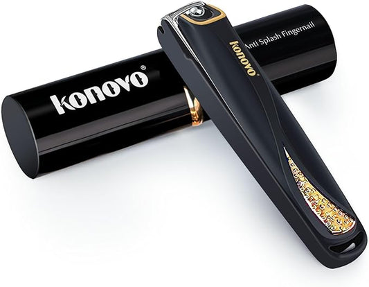 Konovo Nail Clippers for Women Travel, Nail Clippers with File, Fingernail Clippers for Girls-Velvo Beauty