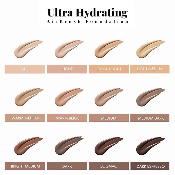 Jerome Alexander Airbrush Foundation Ultra Hydrating, Spray Foundation Makeup with 2x the Active Ingredients, Ultra-Light, Buildable, Full Coverage Formula (Light)-Velvo Beauty