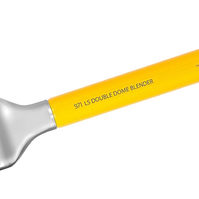 Bdellium Tools Professional Makeup Brush - Studio Series 971 Large Slanted Double Dome Blender - With Soft Synthetic Fibers, For Quick & Easy Application and Blending (Yellow, 1pc)-Velvo Beauty