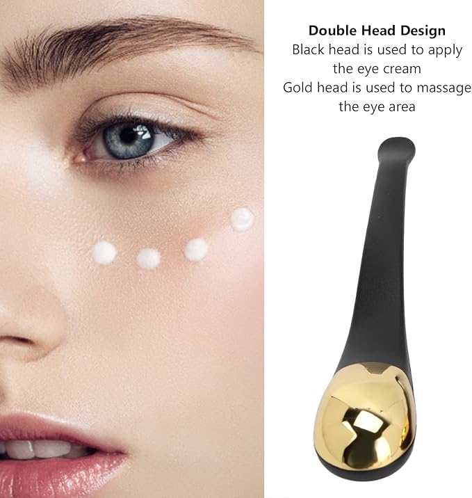 ZJchao Eye Massage Stick, 2pcs Eye Cream Applicator Spatula Metal Face Massage Tool Stick Applicator Wand Sticks Eye Cream Massage Sticks Cosmetics Spoon Massager for Dark Circle Puffiness Reduction-Velvo Beauty