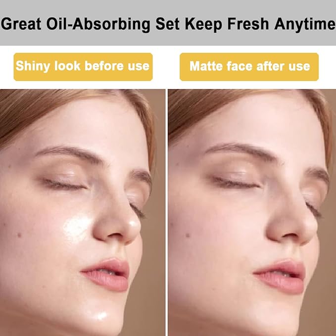 103 PCS Volcanic Roller Oily Skin Oil Control On The Go Volcanic Face Roller Oil Absorbing Volcanic Roller with Oil Blotting Sheet Paper for Oily Skin Care Oil Control Film Tissues (Type2)-Velvo Beauty