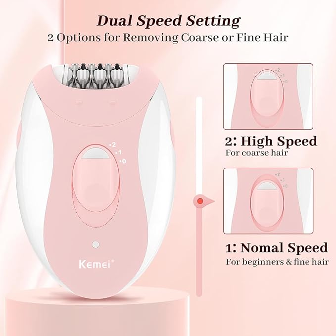 Epilator for Women, Smooth Glide Epilator for Women Face with 2 Speeds, Smooth Face Trimmer Device, Facial Hair Removal for Face Legs Arms Armpit Bikini-Velvo Beauty