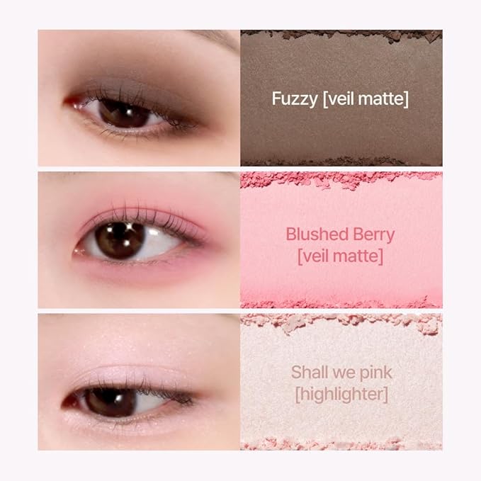 Espoir Real Eye Palette All New #5 Hushed Cherry 0.17 oz | Multi-Use Long-Lasting Blendable 8 Colors Natural Glitter Soft veil matte Makeup Eyeshadow Palette for Various Makeup Looks | Korean Makeup-Velvo Beauty