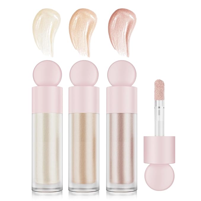 Liquid Highlighter Natural Glow For Face & Body, Waterproof Moisturizing Light Liquid Luminizer For Long Lasting Shimmer, Contour Highlighter Stick Easy to Apply with Cushion Applicator-Velvo Beauty