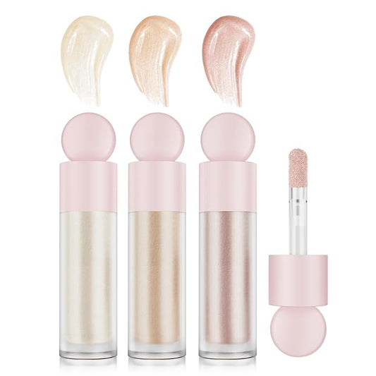 Liquid Highlighter Natural Glow For Face & Body, Waterproof Moisturizing Light Liquid Luminizer For Long Lasting Shimmer, Contour Highlighter Stick Easy to Apply with Cushion Applicator-Velvo Beauty