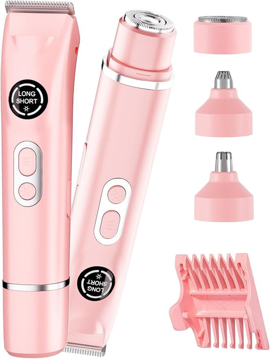 Bikini Trimmer for Women|Hair Removal Shaver - Painless Electric Razor, Cordless Body Shaver for Travel, Replaceable Lady Facial Razor|Trim Nasal/Eyebrows, IPX7 Waterproof&Easy Cleaning, Ceramic Blade-Velvo Beauty