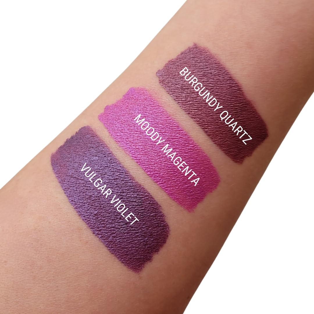 Aromi Metallic Liquid Lipstick | Chestnut Rose Lip Color with Shimmery Finish, Long-lasting + Long Wear, Smudge Proof, Waterproof, Vegan, Cruelty-free (Burgundy Quartz)-Velvo Beauty