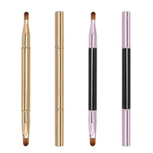 Unaone 2 Pack Lip Brush for Lipstick, Dual-Ended Lip Makeup Brush with Lid, Lipstick Brush for Lip Gloss-Velvo Beauty