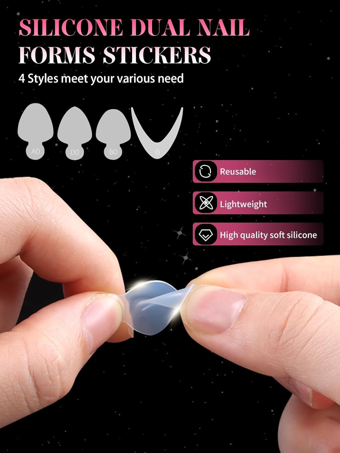 EBANKU Dual Forms for Poly Gel, 288PCS Poly Nail Gel Forms for French Nails, 96PCS Dual Forms Silicone Reusable Pads, 5PCS Nail Clips, Brush Pen Nail Files Buffer, Nail Extension Kit for Builder-Velvo Beauty