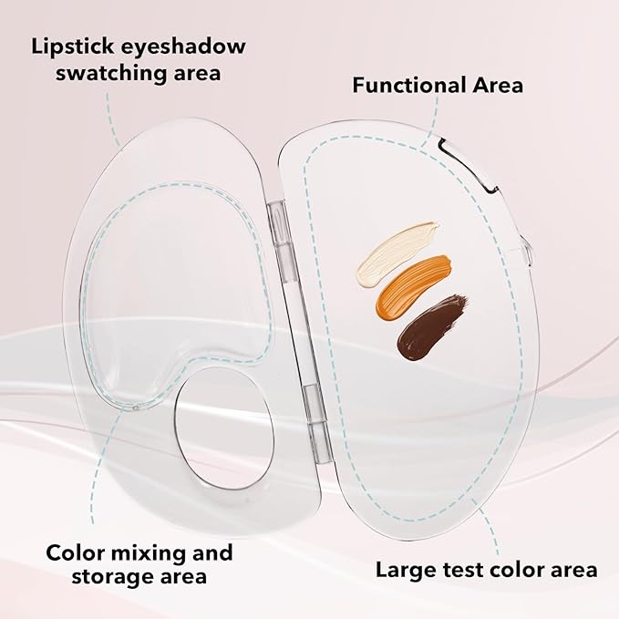 Acrylic Cosmetic Makeup Palette,2 in 1 Makeup Mixing Palette with Foundation Spatula and Storage Pigment,Handheld Makeup Mixing Tray,Makeup Plate for Foundation Eye Shadow Nail Art (A-Clear)-Velvo Beauty