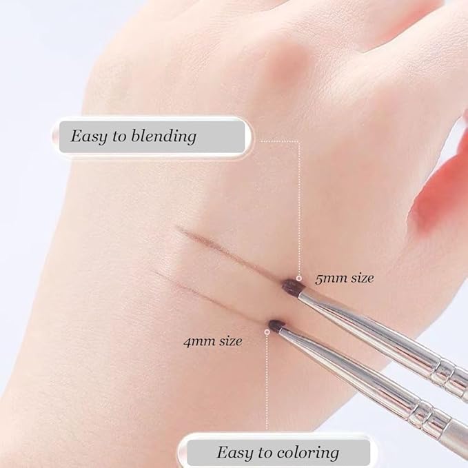 Mini Smudge Brush for Eyeliner,2 PCS Small Smudge Brush for Precision Eyeshadow and Eyeliner,Eyeliner Brush for Powder Gel Cream Liquid Concealer,Eye Makeup Brush Set-Velvo Beauty