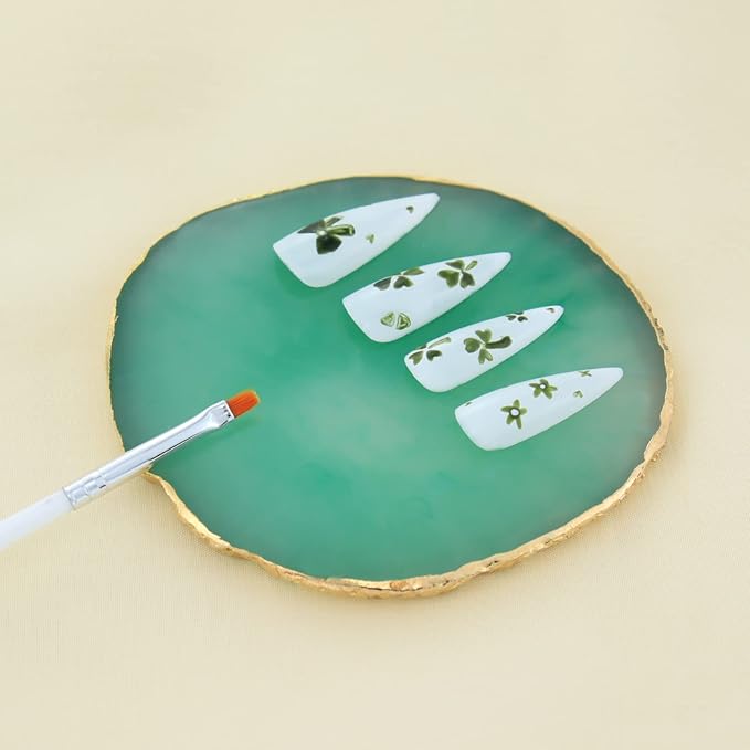 Nail Art Mixing Palette Resin Plate Tray for Mixed Paint Drawing Color Display(Green)-Velvo Beauty