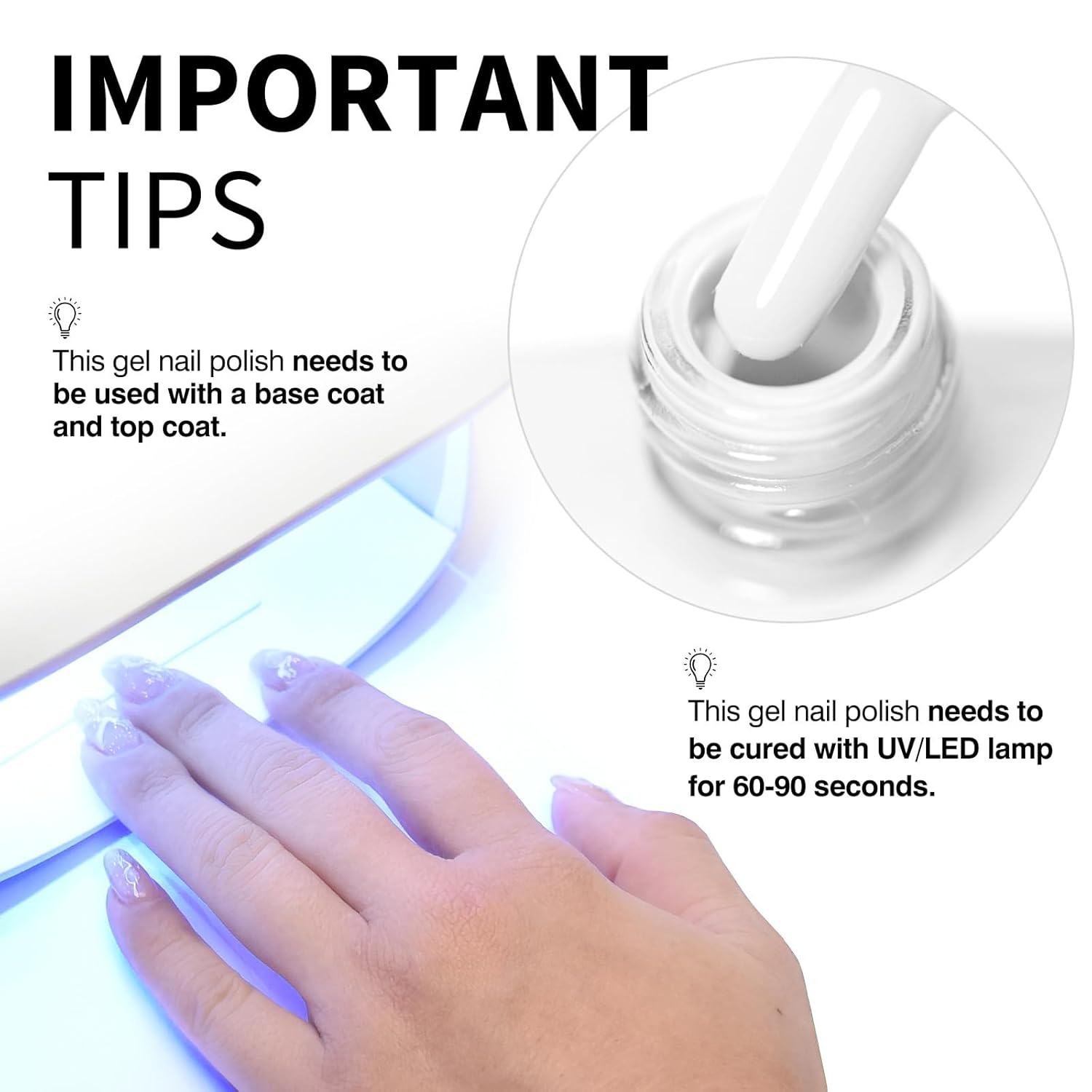 CANNI White Gel Polish – 1 Pc Pure White, High Gloss UV/LED Soak-Off Gel Nail Polish for French Manicure, DIY & Salon Quality for Grils & Women-Velvo Beauty