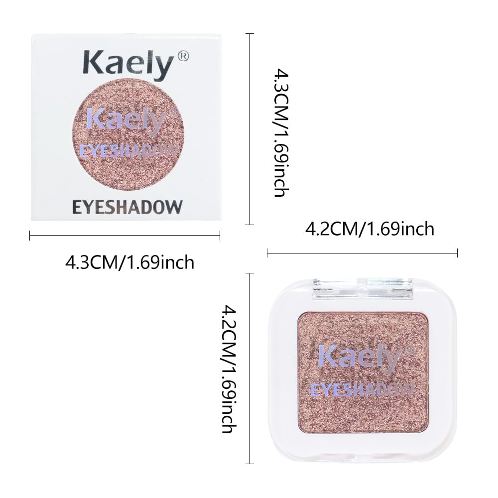 Brown Shimmer Single Eyeshadow Makeup Palette, Natural Brown Single Eye Shades, Mini Travel Palette for Women, Everyday Eyeshadows Makeup 21#-Velvo Beauty