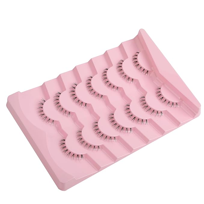 Lashes Natural Bottom Lashes 9mm Lower Strip Lashes Extention False Eyelashes Natural Look Wispy Bottom Eyelashes Fake Lashes Pack 7 Pairs-Velvo Beauty