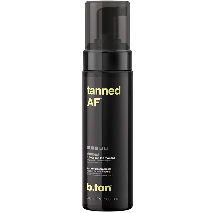 b.tan Dark Self Tanner Mousse | Get Tanned - Best, 1 Hour Express Sunless Tanning Foam, No Fake Tan Smell, Ultra Dark Bronzing Glow, Face & Body, Vegan, Cruelty Free, 6.7 Fl Oz-Velvo Beauty