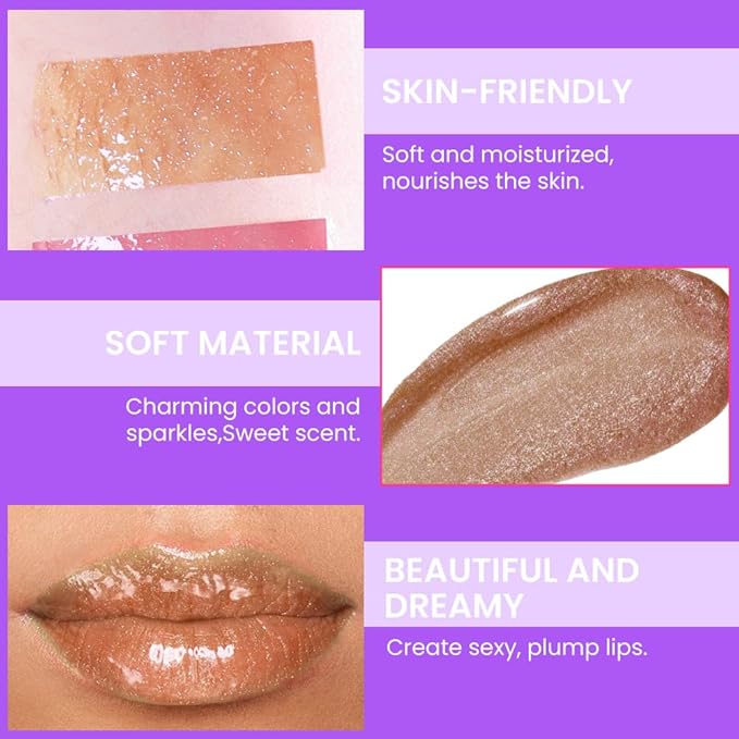 Glitter Liquid Lip Gloss,Bronze Shimmer Lipstick, Waterproof Shimmer Lip Stain Lip Glaze, High Shine Long Lasting Shiny Lip Color Makeup 14#-Velvo Beauty