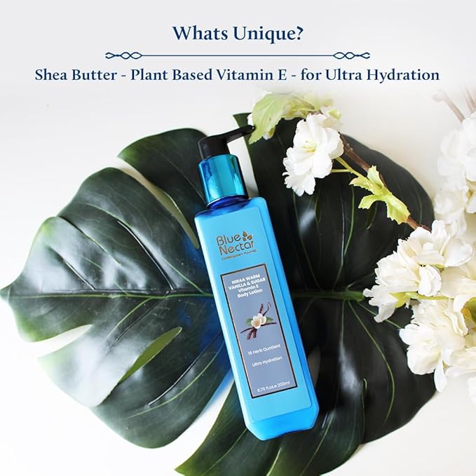 Blue Nectar Shea Butter Moisturizing Body Lotion with Vanilla & Vitamin E for Hydration | Body Lotion for Dry Skin | For Women & Men (12 Herbs, 6.76 Fl oz)-Velvo Beauty