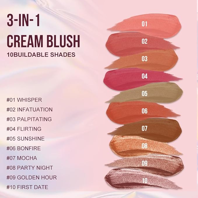 Multi-Use Waterproof Makeup Cream Blush Stick with Brush, Unidollss 3-in-1 Contour Bronzer Blush Stick for Cheeks, Eyes, and Lips, All day wear, Easy Application (07 MOCHA)-Velvo Beauty